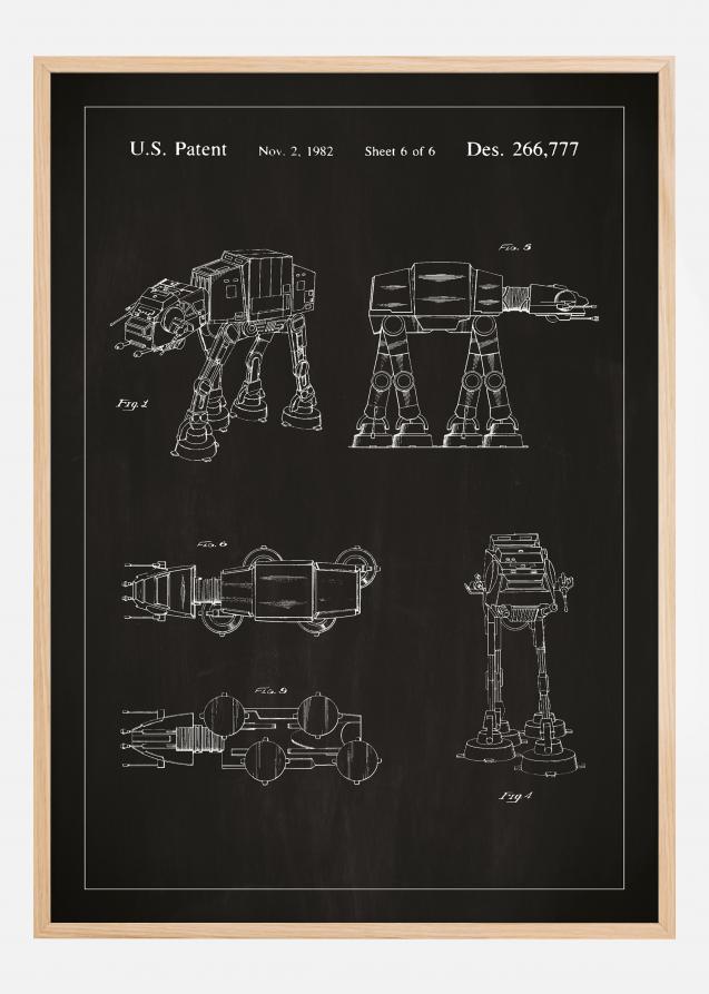Patenttegning - Star Wars - Walker - Svart Plakat