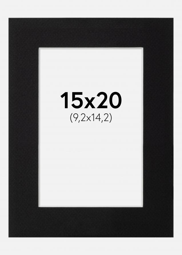 Passepartout Svart Standard (Hvit Kjerne) 15x20 cm (9,2x14,2)