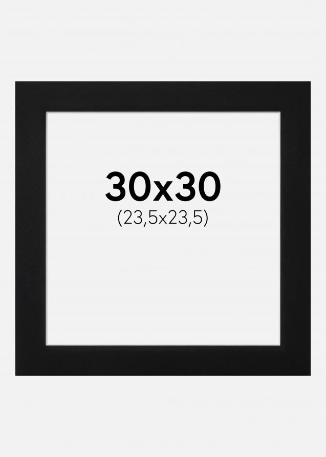 Passepartout Svart Standard (Hvit kjerne) 30x30 cm (23,5x23,5)