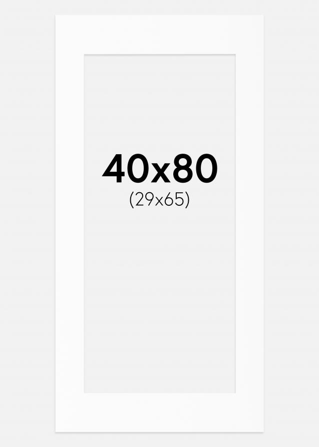 Passepartout Hvit Standard (Hvit kerne) 40x80 cm (29x65)