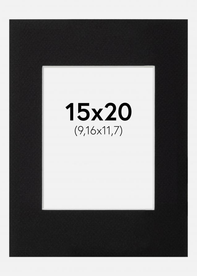 Passepartout Svart Standard (Hvit Kjerne) 15x20 cm (9,16x11,7)