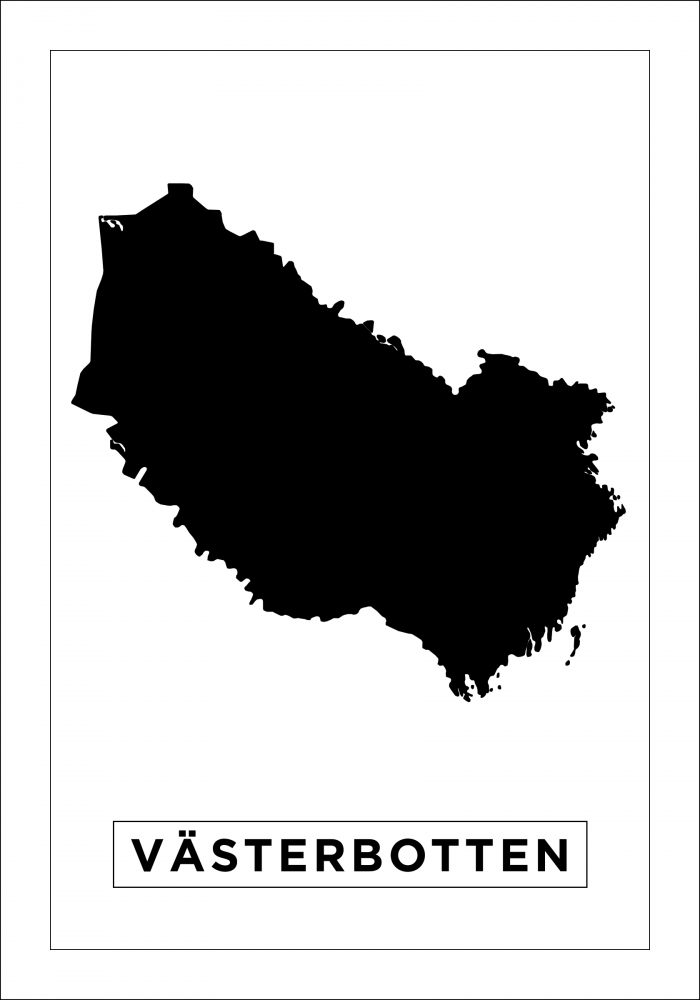 Kart - Vsterbotten - Hvit Plakat