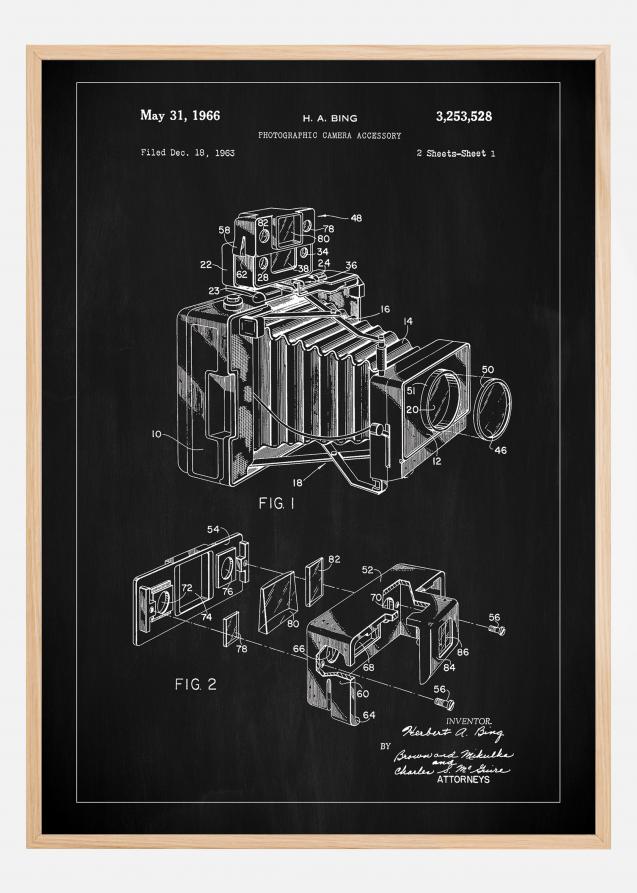 Patent Print - Photographic Camera - Black Plakat