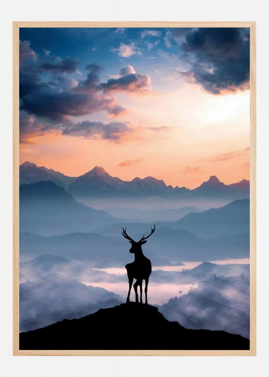 Heavenly Blue Deer Plakat