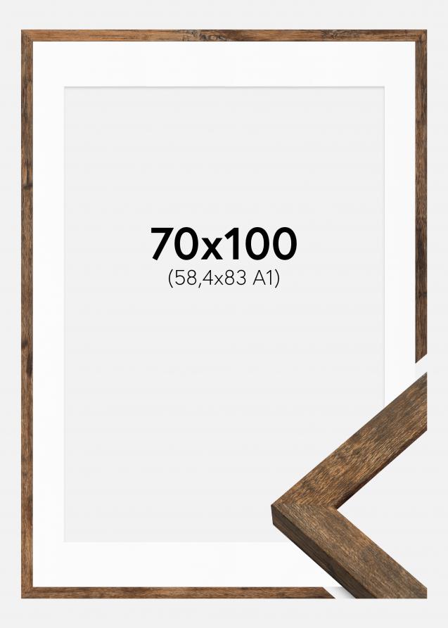 Ramme Fiorito Washed Oak 70x100 cm - Passepartout Hvit 59,4x84 cm (A1)