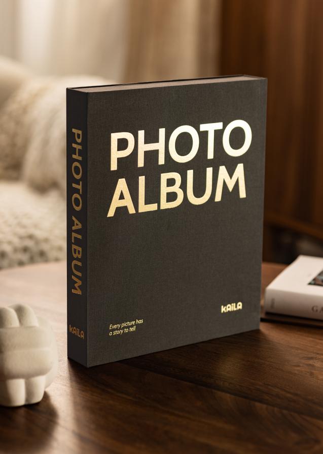 KAILA PHOTO ALBUM Black - Coffee Table Photo Album (60 Svarte Sider / 30 Ark)