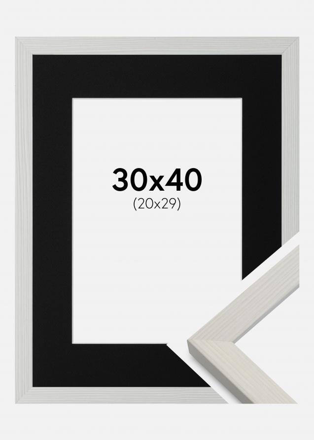 Passepartout Svart Standard (Hvit Kjerne) 30x40 cm (20x29)
