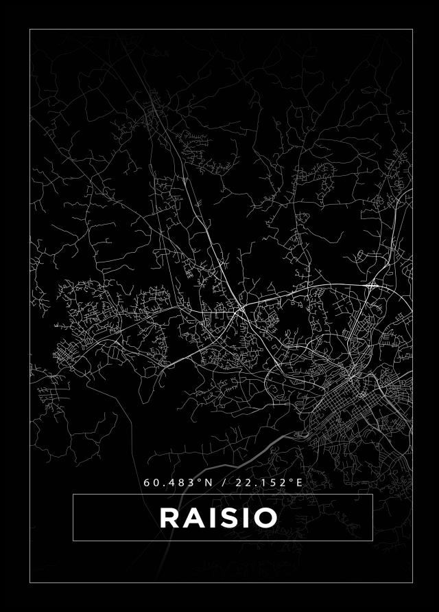 Kart - Raisio - Svart Plakat