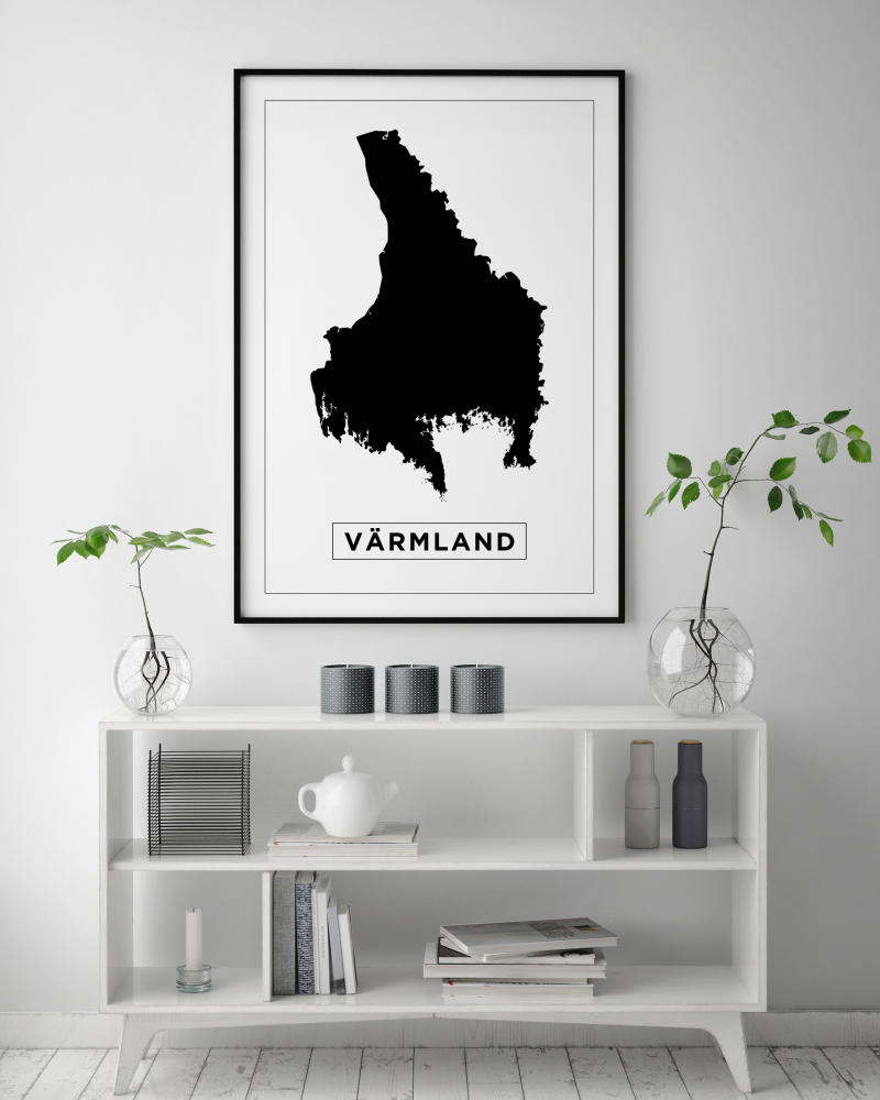 Kart - Vrmland - Hvit Plakat