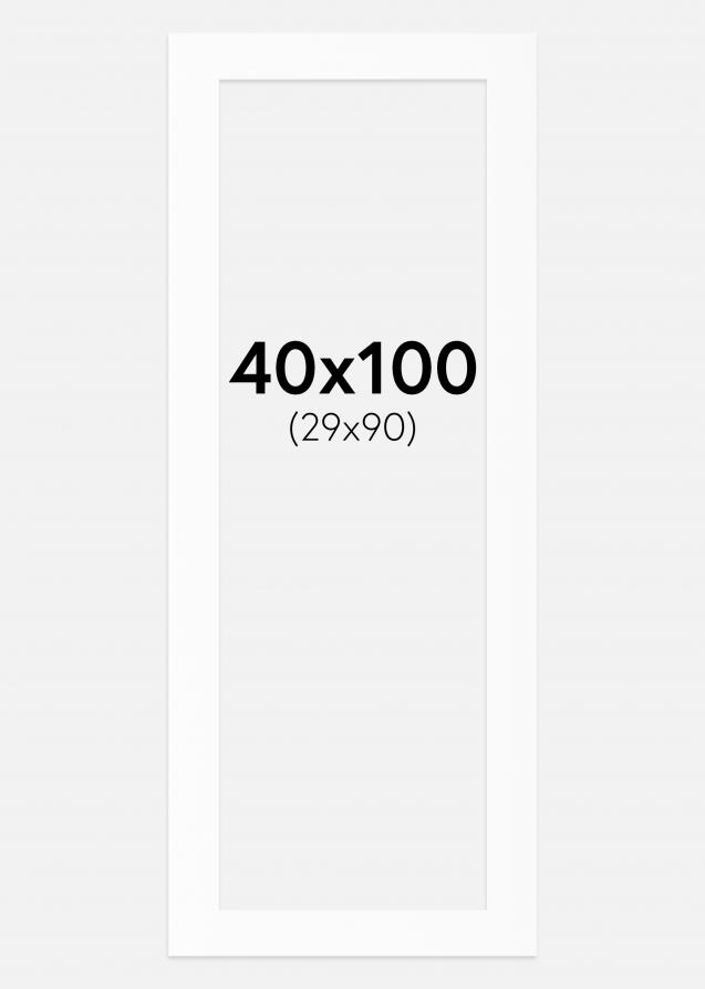 Passepartout Hvit Standard (Hvit kerne) 40x100 cm (29x90)