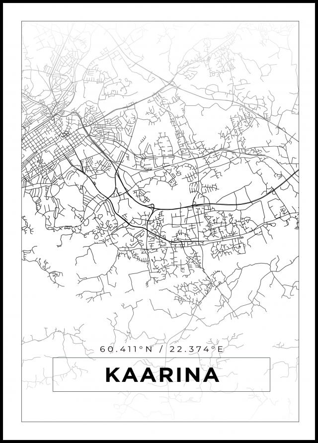Kart - Kaarina - Hvit Plakat