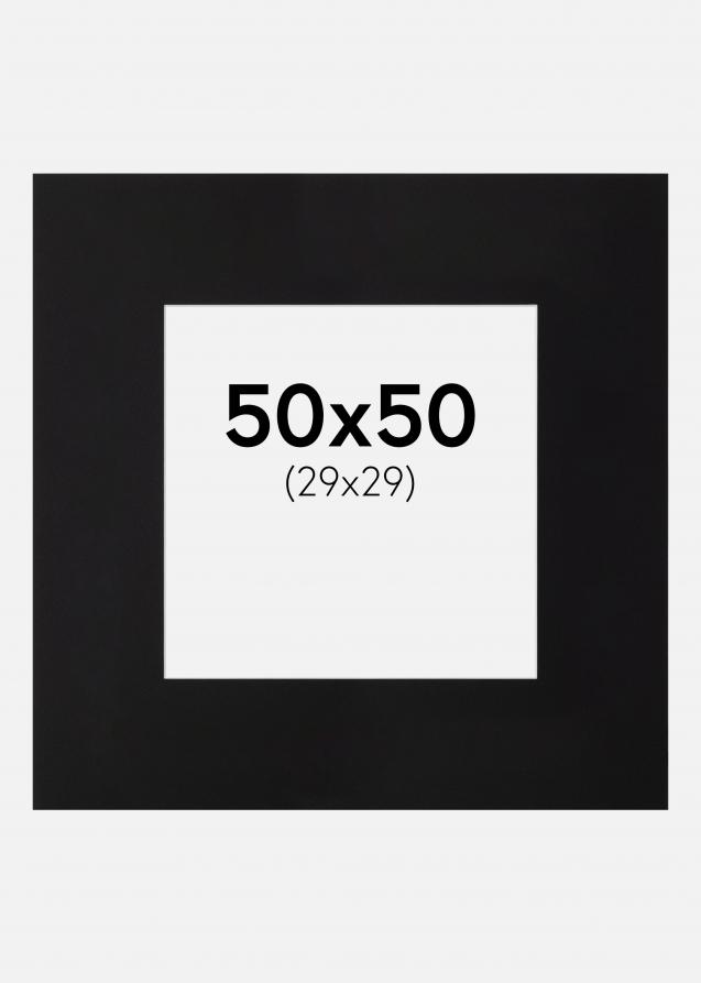 Passepartout XXL Svart (Hvit Kjerne) 50x50 cm (29x29)