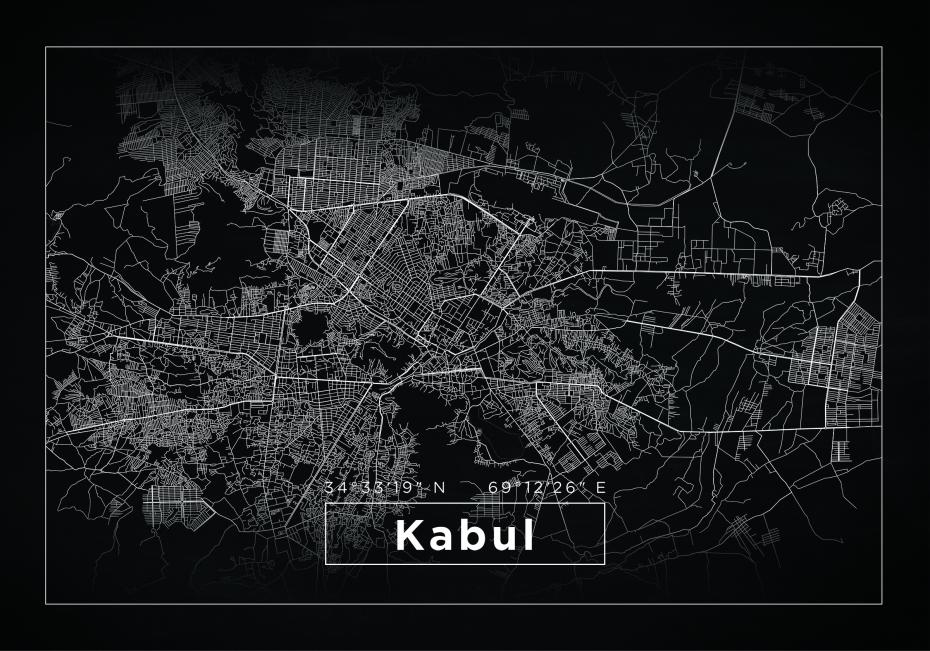Map - Kabul - Black