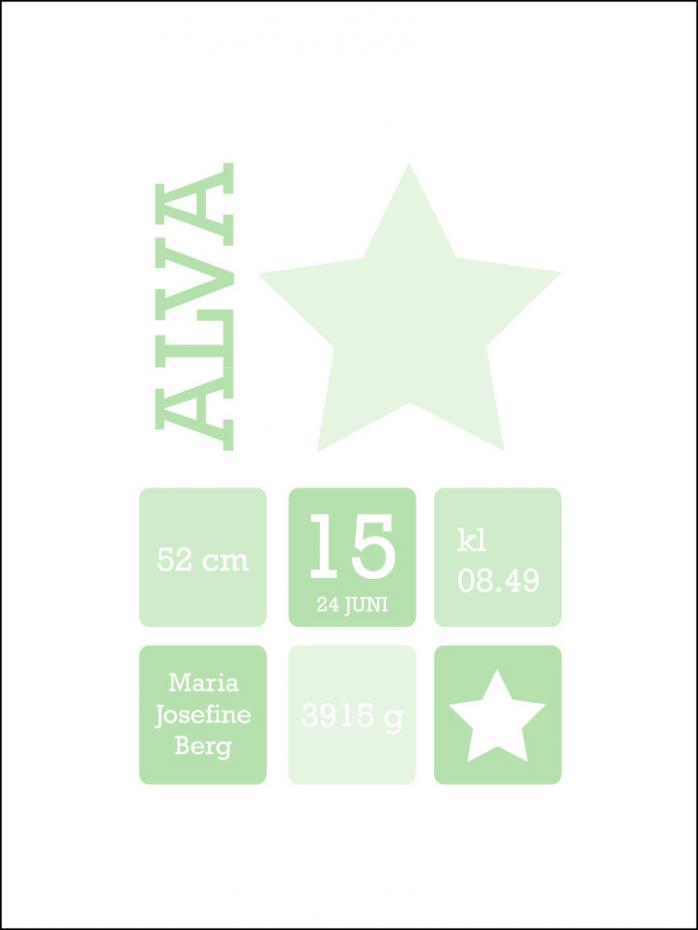 Star Birth Poster Green