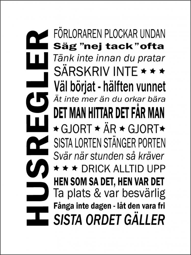 Husregler - Motsatt Plakat