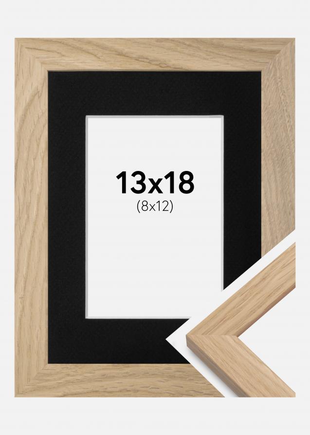 Ramme Oak Wood 13x18 cm - Passepartout Svart 9x13 cm