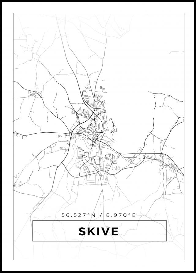 Kart - Skive - Hvit Plakat