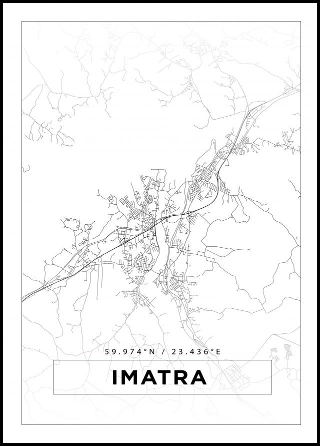 Kart - Imatra - Hvit Plakat