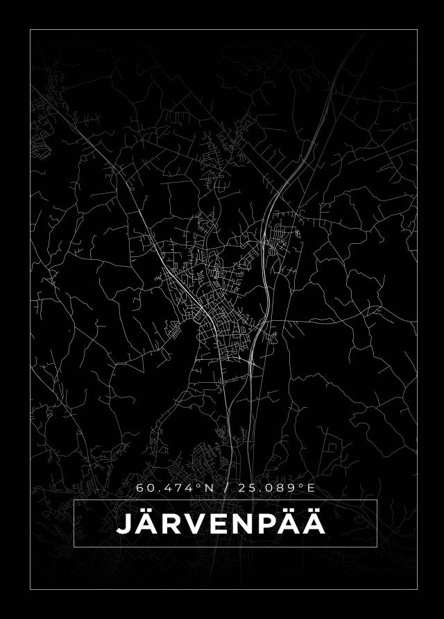 Kart - Järvenpää - Svart Plakat