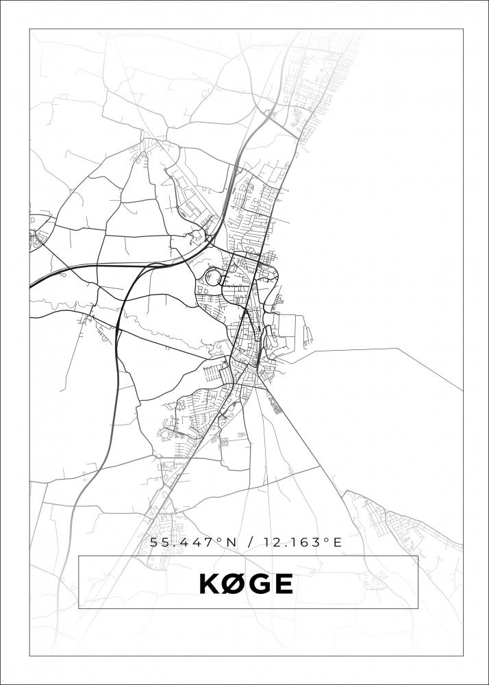 Kart - Kge - Hvit Plakat