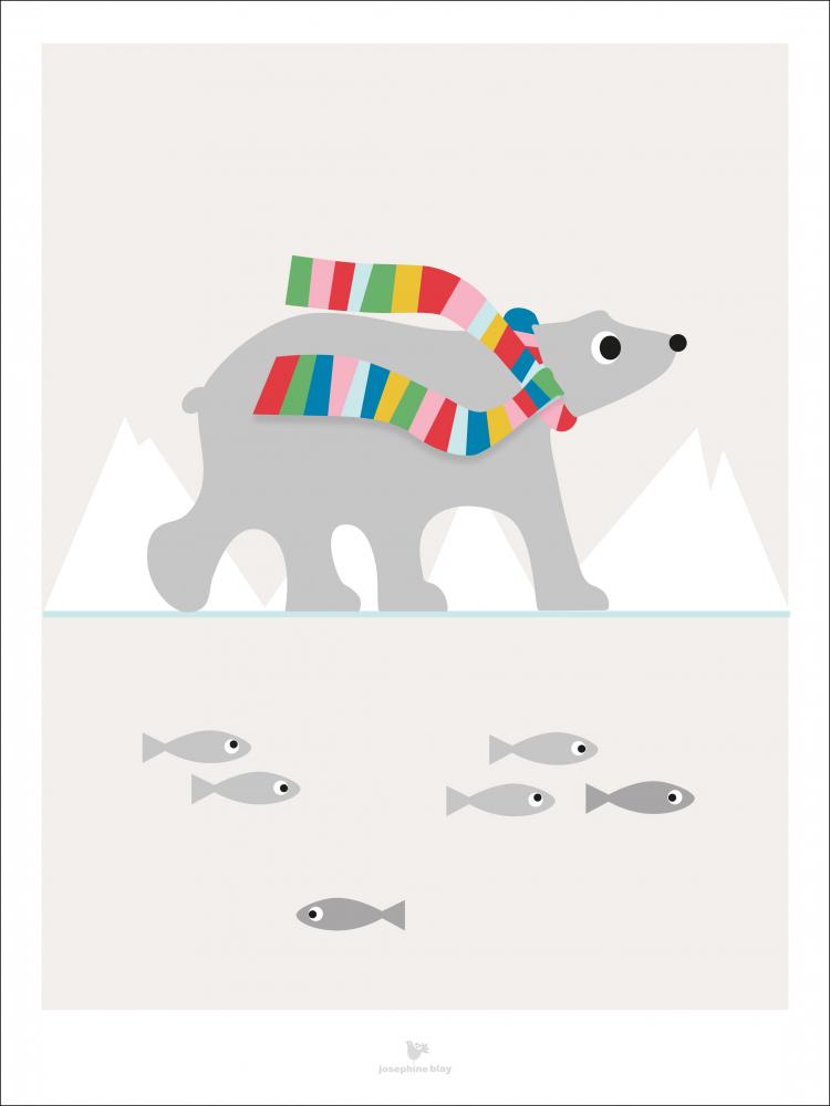 Polar bear scarf - Beige Plakat