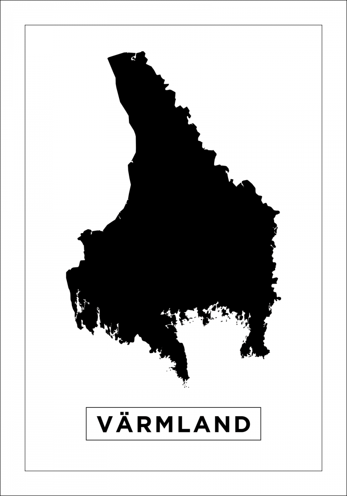 Kart - Vrmland - Hvit Plakat