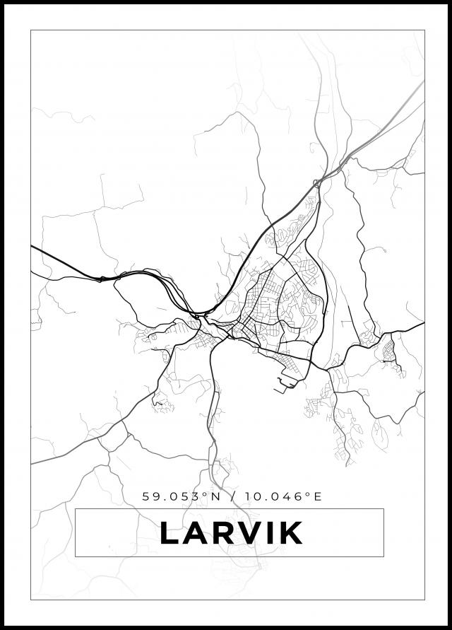 Kart - Lavrik - Hvit Plakat