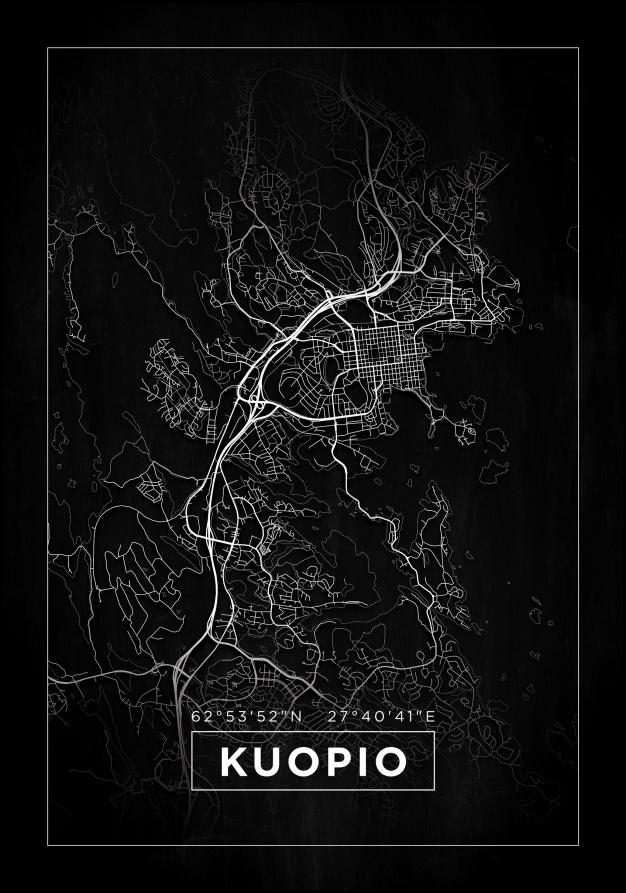 Kart - Kuopio - Svart Plakat