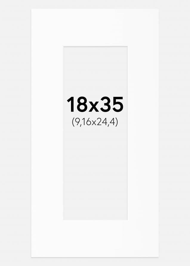 Passepartout Hvit Standard (Hvit kerne) 18x35 cm (9,16x24,4)
