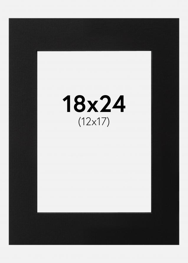 Passepartout Svart (Svart kjerne) 18x24 cm (12x17)