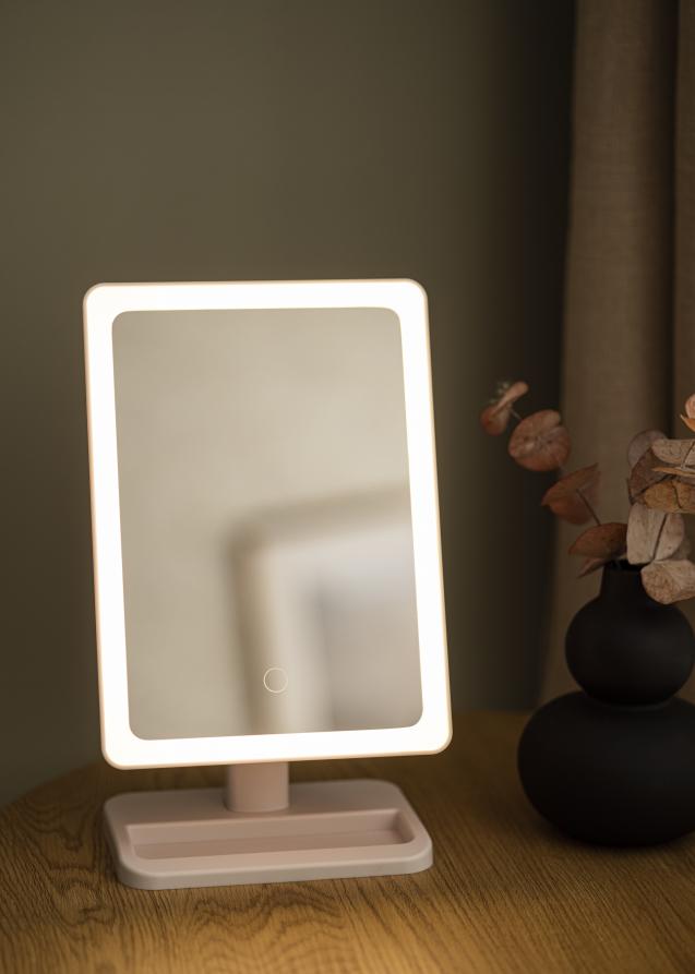 KAILA Sminkespeil LED Strip med Bluetooth-høyttaler Hvit 18x30 cm