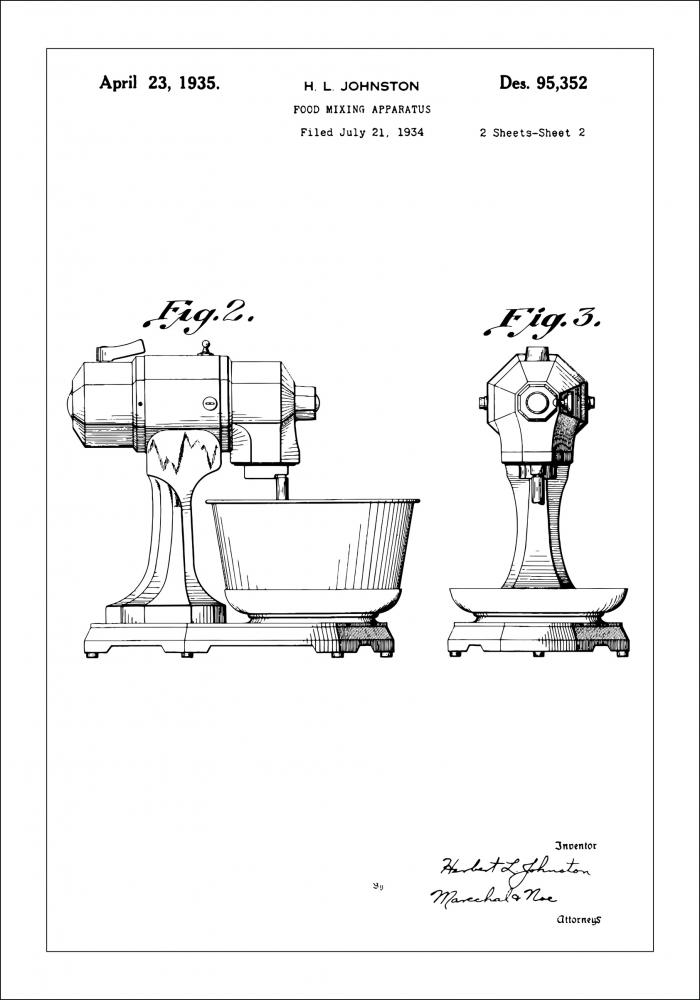 Patenttegning - Hndmikser II - Poster Plakat