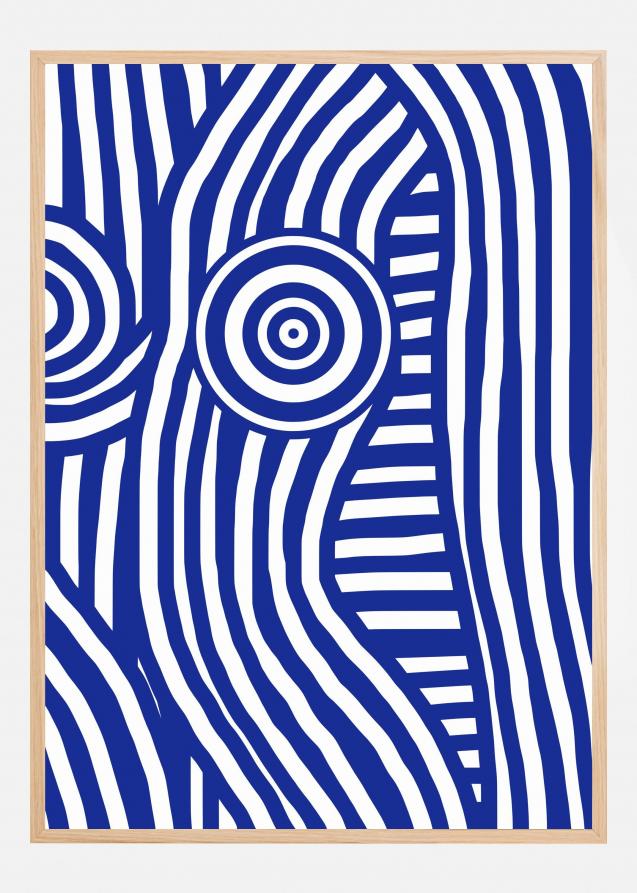 Front Blue and White Striped Nude Plakat