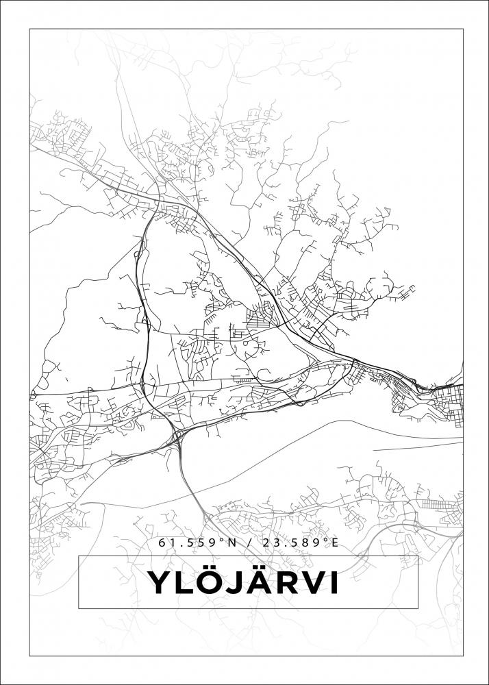 Kart - Yljrvi - Hvit Plakat