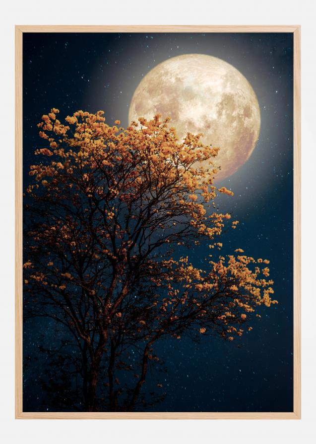Tree in moonlight Plakat