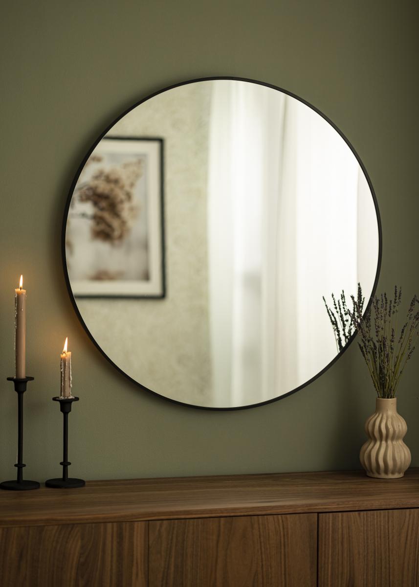Speil Modern Svart 80 cm Ø