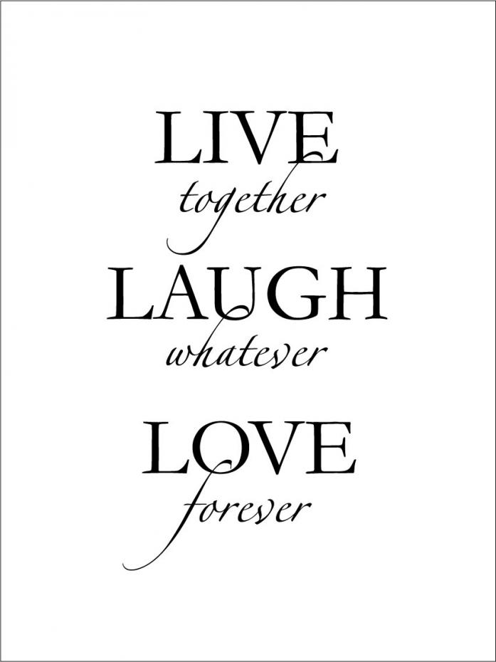 Live, laugh, love - Svart Plakat