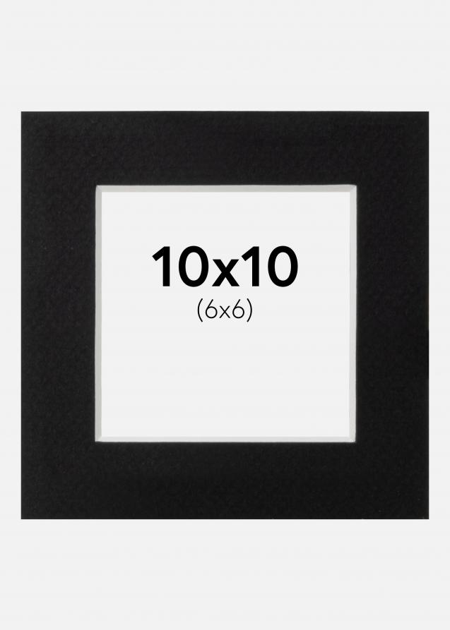 Passepartout Svart Standard (Hvit Kjerne) 10x10 cm (6x6)