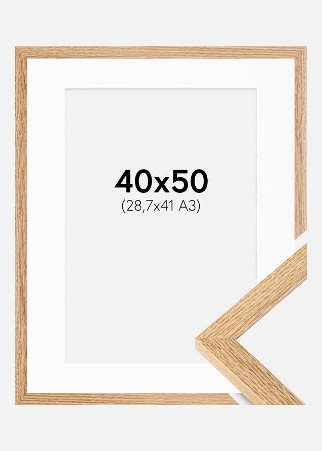 Ramme Selection Eik 40x50 cm - Passepartout Hvit 29,7x42 cm (A3)