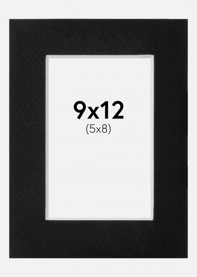Passepartout Canson Svart (Hvit kjerne) 9x12 cm (5x8)