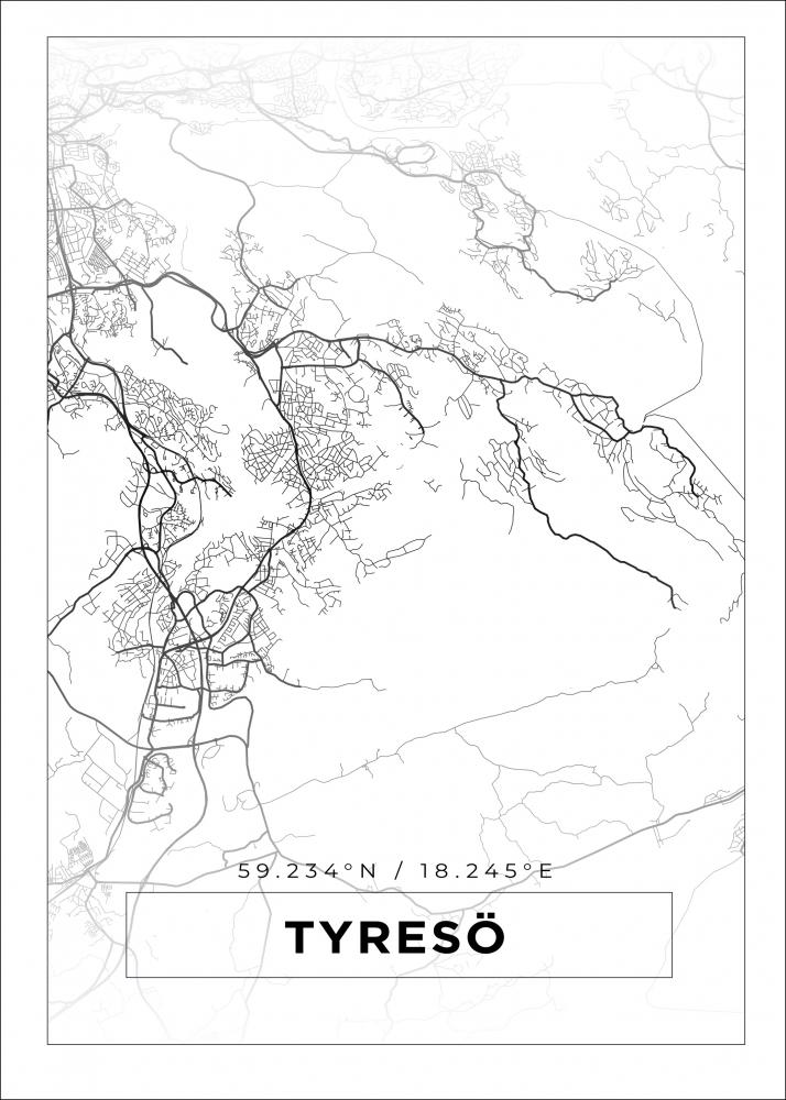 Kart - Tyres - Hvit Plakat