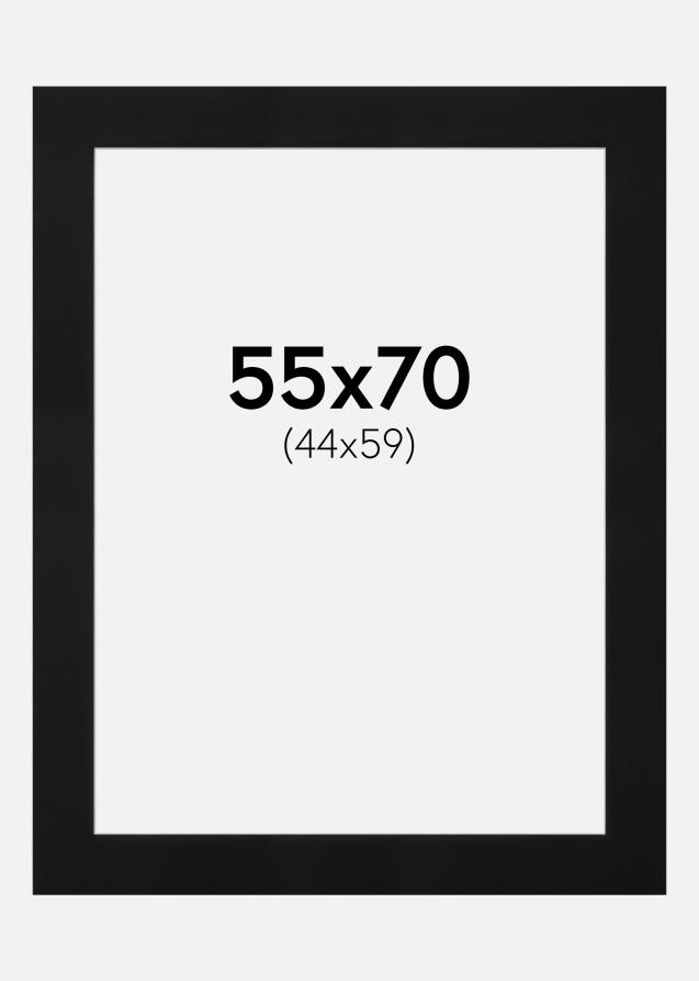 Passepartout Svart Standard (Hvit kjerne) 55x70 cm (44x59)