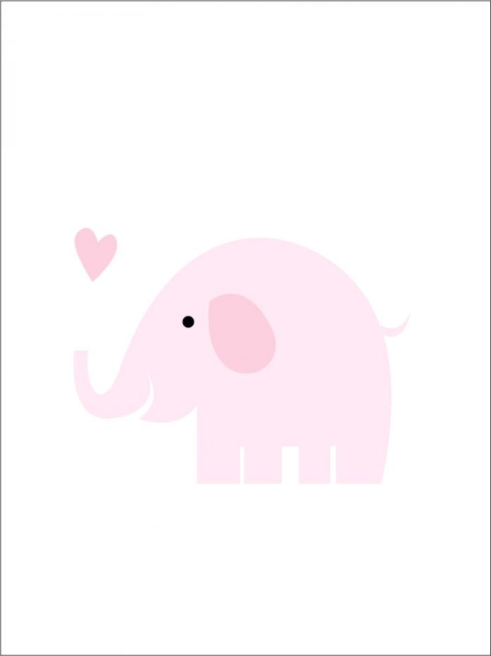 Elefant Solo - Lyserosa Plakat
