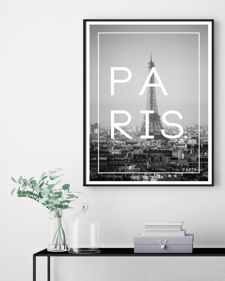 Paris II Black & White 50x70 cm