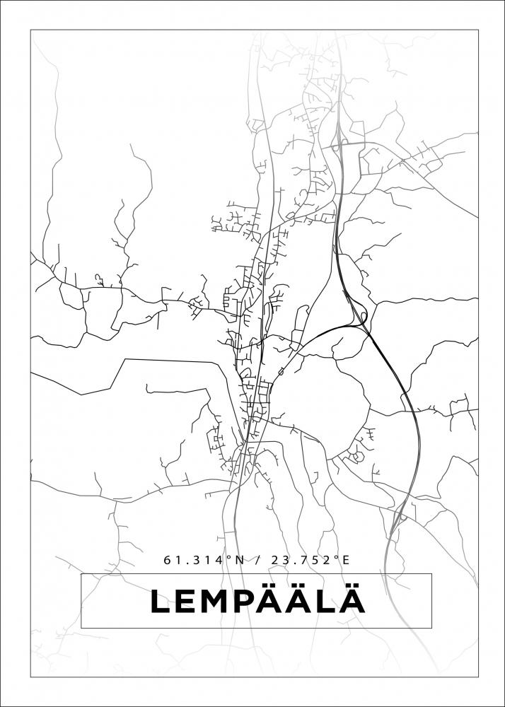 Kart - Lempl - Hvit Plakat