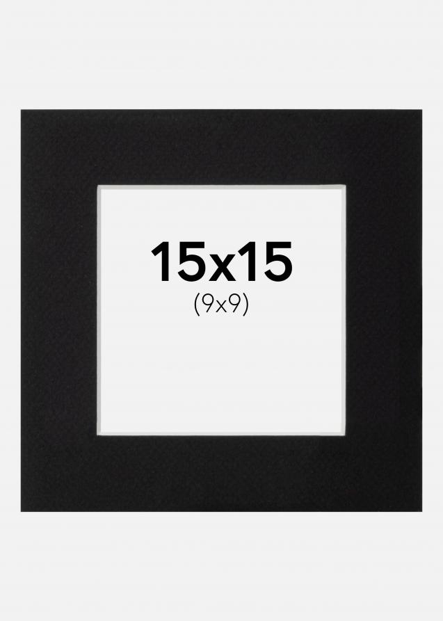 Passepartout Canson Svart (Hvit kjerne) 15x15 cm (9x9)