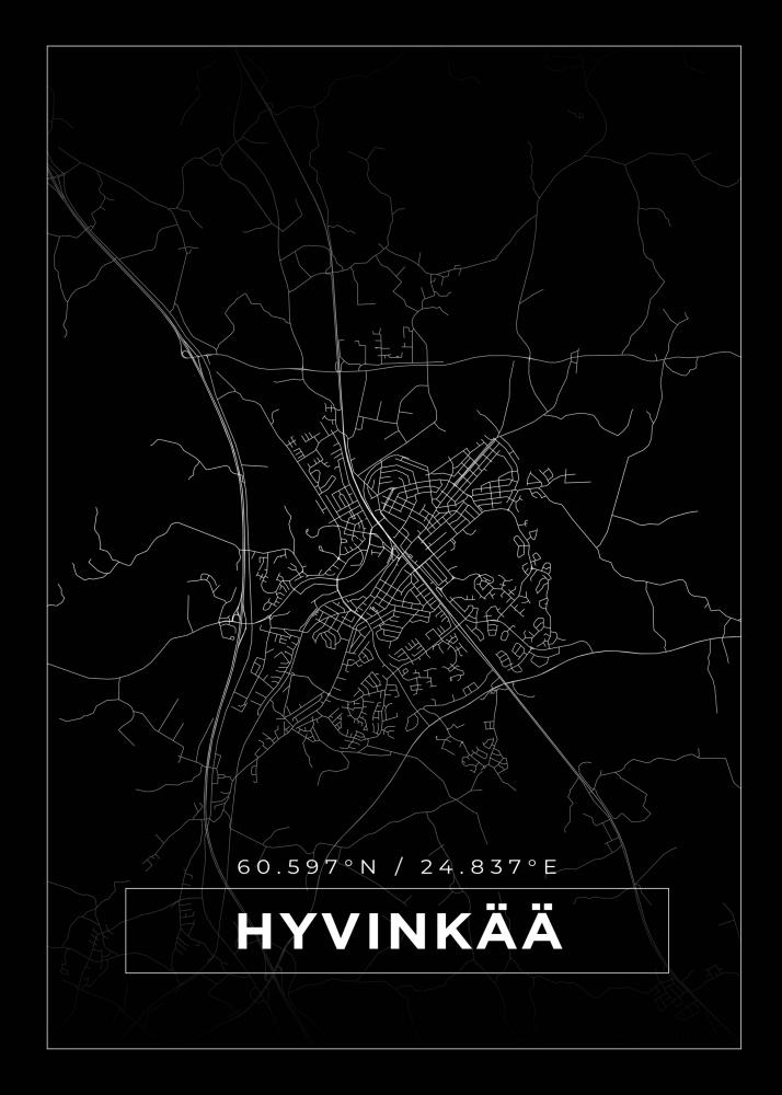 Kart - Hyvink - Svart Plakat
