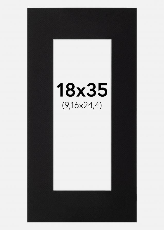 Passepartout Svart Standard (Hvit Kjerne) 18x35 cm (9,16x24,4)