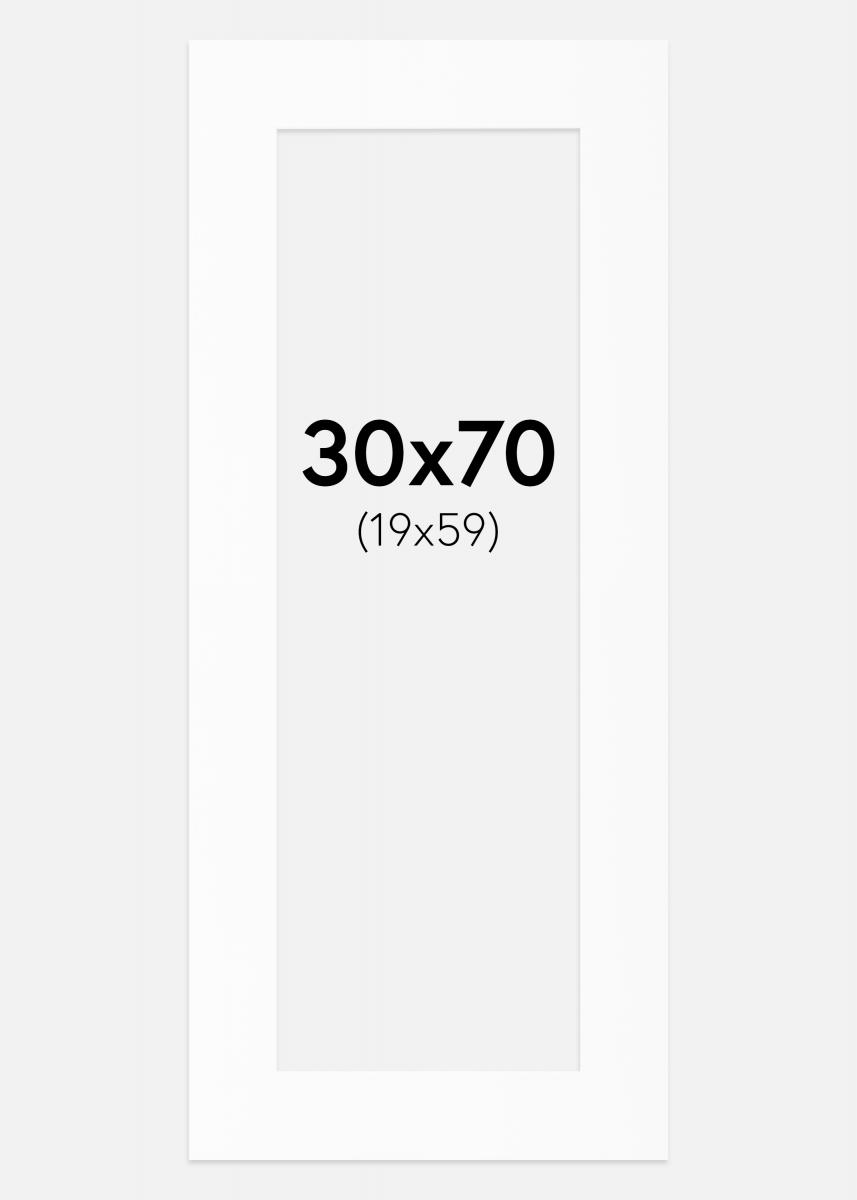 Passepartout Hvit Standard (Hvit kerne) 30x70 cm (19x59)