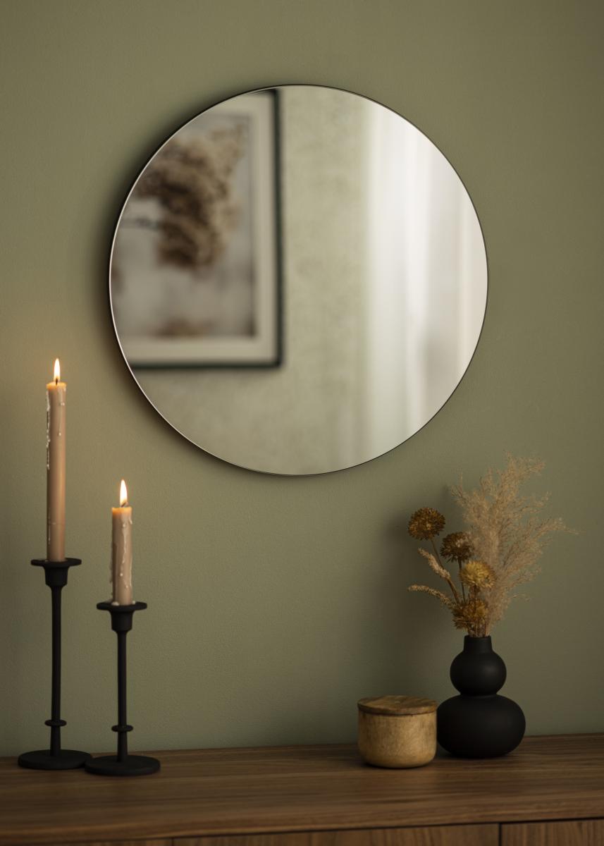 Rundt speil uten kant med grått speilglass fra House Doctor. Størrelse 50 cm